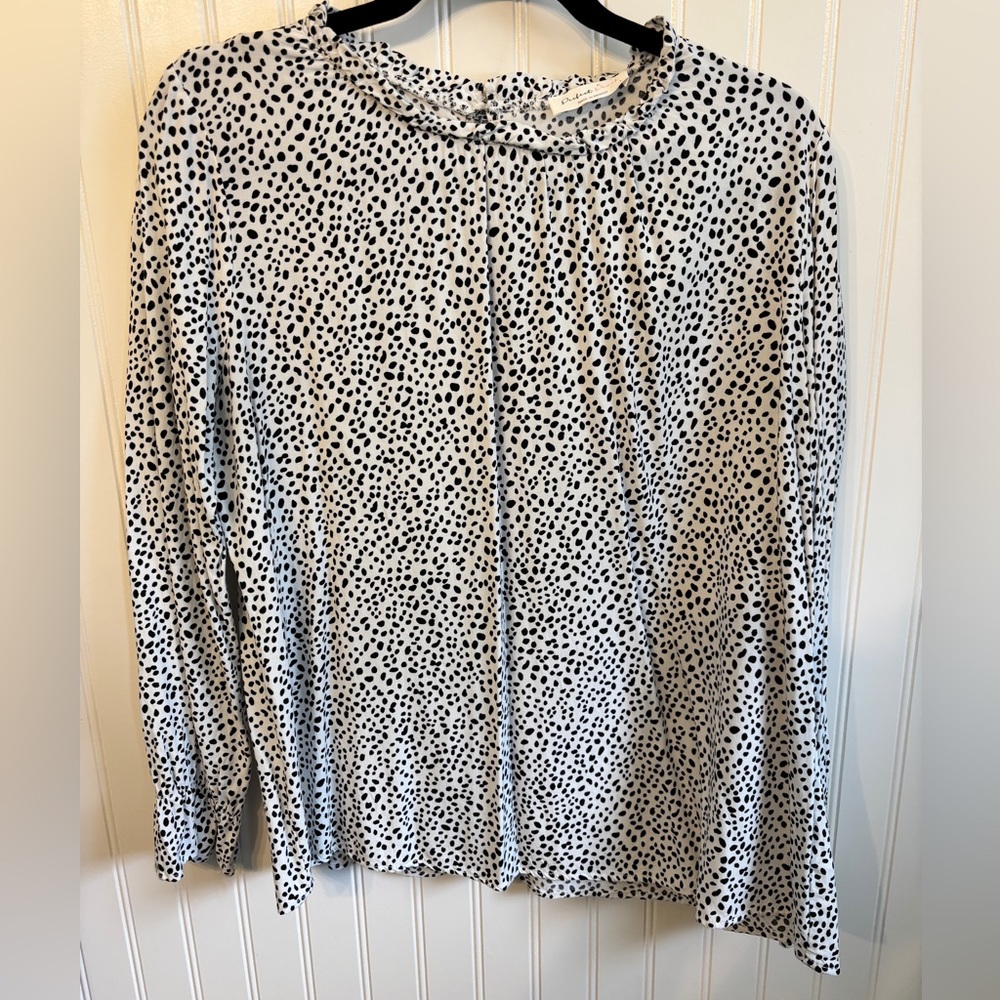 Perfect Peach polka dot spotted blouse